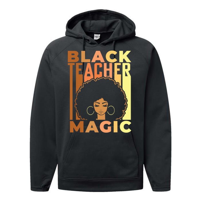 Black Teacher Magic Black History Month Melanin Performance Fleece Hoodie