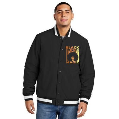 Black Teacher Magic Black History Month Melanin Insulated Varsity Jacket