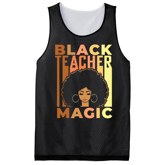 Black Teacher Magic Black History Month Melanin Mesh Reversible Basketball Jersey Tank