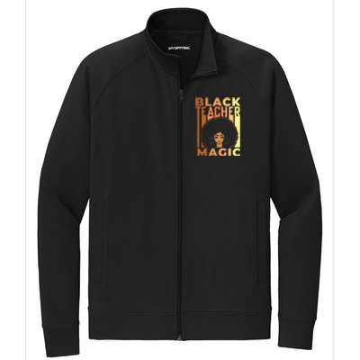 Black Teacher Magic Black History Month Melanin Stretch Full-Zip Cadet Jacket