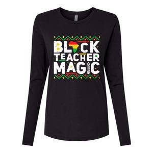 Black Teacher Magic Tee Teacher Black History Month Cute Gift Womens Cotton Relaxed Long Sleeve T-Shirt