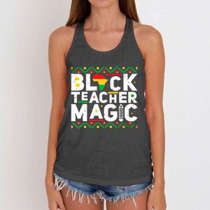 Black Teacher Magic Tee Teacher Black History Month Cute Gift Women's Knotted Racerback Tank