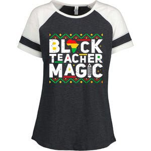 Black Teacher Magic Tee Teacher Black History Month Cute Gift Enza Ladies Jersey Colorblock Tee