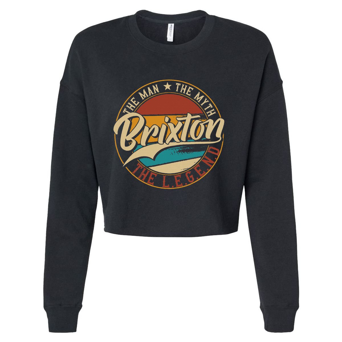 Brixton The Man The Myth The Legend Cropped Pullover Crew