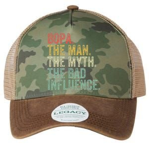 Bopa The Man The Myth The Bad Influence Funny Dad Joke Legacy Tie Dye Trucker Hat