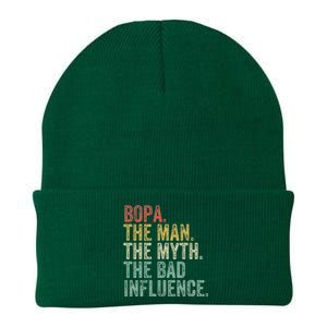 Bopa The Man The Myth The Bad Influence Funny Dad Joke Knit Cap Winter Beanie