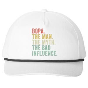 Bopa The Man The Myth The Bad Influence Funny Dad Joke Snapback Five-Panel Rope Hat