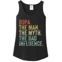 Bopa The Man The Myth The Bad Influence Funny Dad Joke Ladies Essential Tank