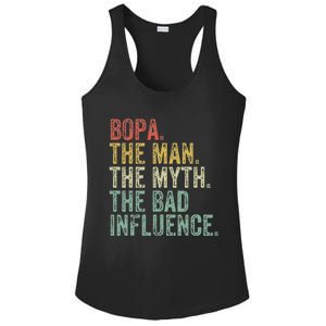 Bopa The Man The Myth The Bad Influence Funny Dad Joke Ladies PosiCharge Competitor Racerback Tank