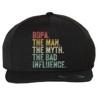 Bopa The Man The Myth The Bad Influence Funny Dad Joke Wool Snapback Cap