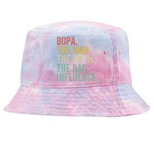 Bopa The Man The Myth The Bad Influence Funny Dad Joke Tie-Dyed Bucket Hat