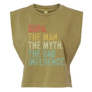 Bopa The Man The Myth The Bad Influence Funny Dad Joke Garment-Dyed Women's Muscle Tee