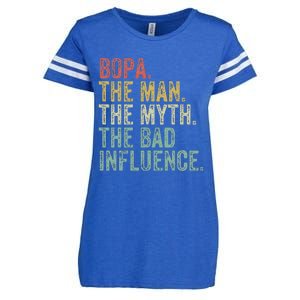 Bopa The Man The Myth The Bad Influence Funny Dad Joke Enza Ladies Jersey Football T-Shirt