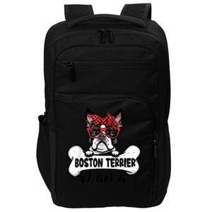 Boston Terrier Mama Dog Bone Mothers Day Dog Mom Impact Tech Backpack