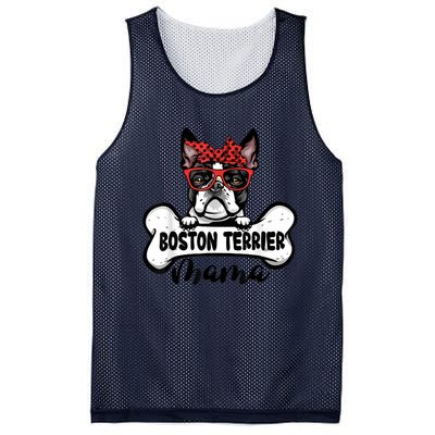 Boston Terrier Mama Dog Bone Mothers Day Dog Mom Mesh Reversible Basketball Jersey Tank