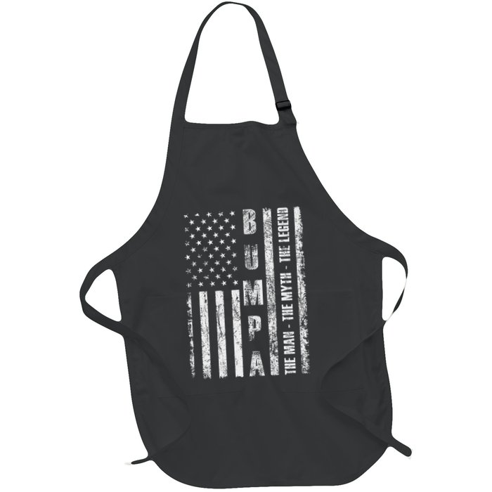 Bumpa The Man The Myth The Legend Us Flag Full-Length Apron With Pockets