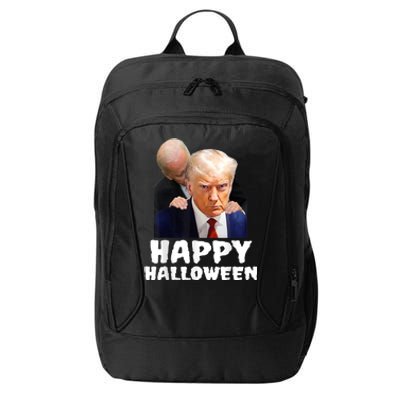 Biden Trump Mugshot Happy Halloween In Prison MUG SHOT City Backpack