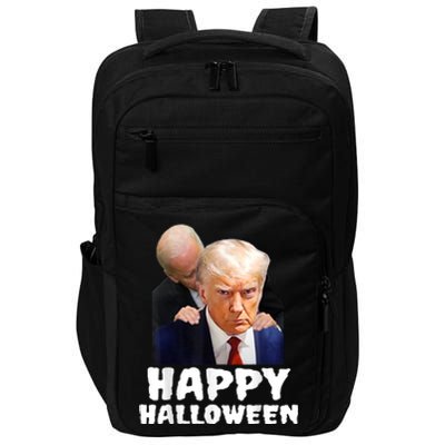 Biden Trump Mugshot Happy Halloween In Prison MUG SHOT Impact Tech Backpack