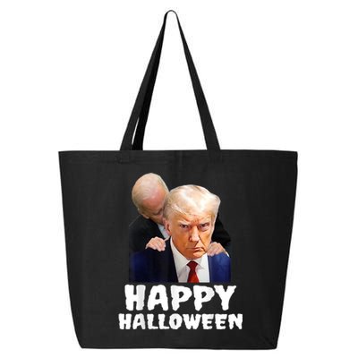 Biden Trump Mugshot Happy Halloween In Prison MUG SHOT 25L Jumbo Tote