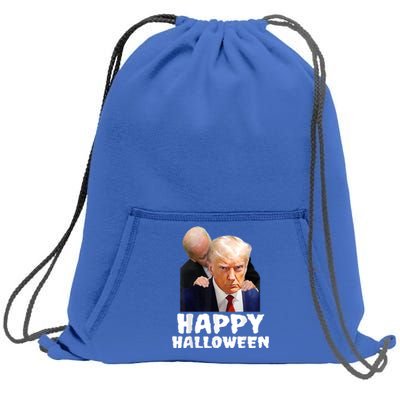 Biden Trump Mugshot Happy Halloween In Prison MUG SHOT Sweatshirt Cinch Pack Bag