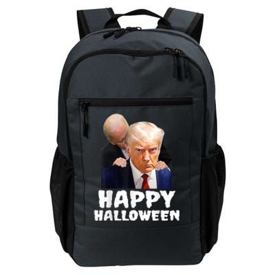 Biden Trump Mugshot Happy Halloween In Prison MUG SHOT Daily Commute Backpack