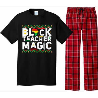 Black Teacher Magic Tee Teacher Black History Month Funny Gift Pajama Set