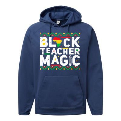 Black Teacher Magic Tee Teacher Black History Month Funny Gift Performance Fleece Hoodie