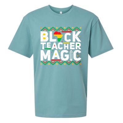 Black Teacher Magic Tee Teacher Black History Month Funny Gift Sueded Cloud Jersey T-Shirt