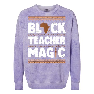 Black Teacher Magic Teacher Black History Month Colorblast Crewneck Sweatshirt