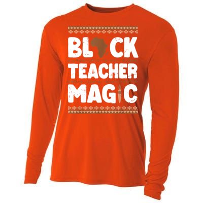 Black Teacher Magic Teacher Black History Month Cooling Performance Long Sleeve Crew