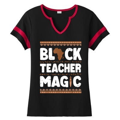 Black Teacher Magic Teacher Black History Month Ladies Halftime Notch Neck Tee