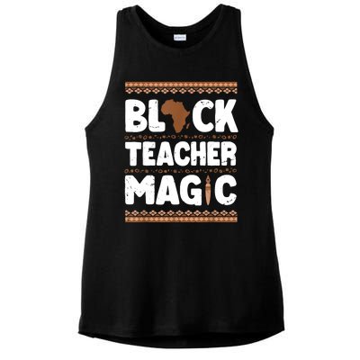 Black Teacher Magic Teacher Black History Month Ladies PosiCharge Tri-Blend Wicking Tank