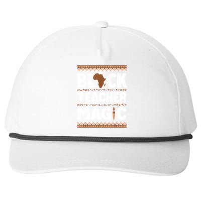 Black Teacher Magic Teacher Black History Month Snapback Five-Panel Rope Hat