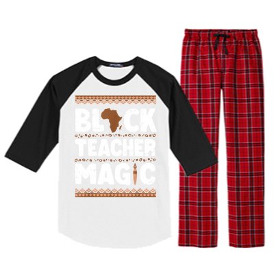 Black Teacher Magic Teacher Black History Month Raglan Sleeve Pajama Set