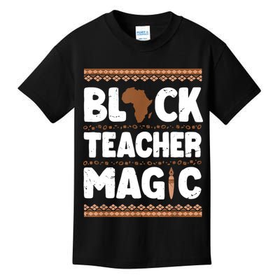 Black Teacher Magic Teacher Black History Month Kids T-Shirt