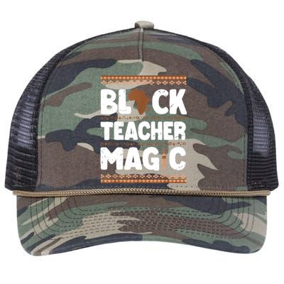 Black Teacher Magic Teacher Black History Month Retro Rope Trucker Hat Cap