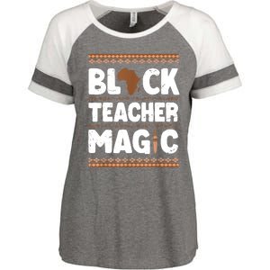 Black Teacher Magic Teacher Black History Month Enza Ladies Jersey Colorblock Tee