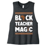 Black Teacher Magic Teacher Black History Month Women's Racerback Cropped Tank