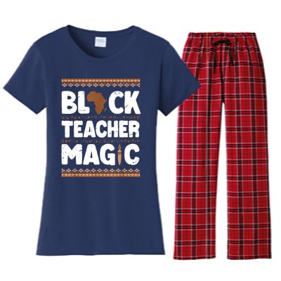 Black Teacher Magic Teacher Black History Month Women's Flannel Pajama Set