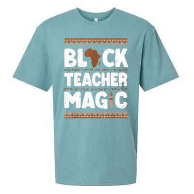 Black Teacher Magic Teacher Black History Month Sueded Cloud Jersey T-Shirt