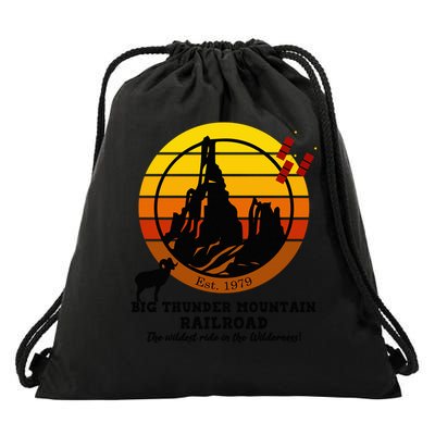 Big Thunder Moun Tain Railroad The Wildest Train Ride West Drawstring Bag