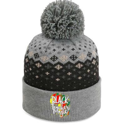 Black Teacher Magic Teacher Black History Month Funny Gift The Baniff Cuffed Pom Beanie