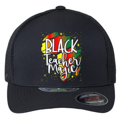 Black Teacher Magic Teacher Black History Month Funny Gift Flexfit Unipanel Trucker Cap