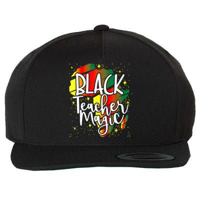 Black Teacher Magic Teacher Black History Month Funny Gift Wool Snapback Cap