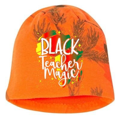 Black Teacher Magic Teacher Black History Month Funny Gift Kati - Camo Knit Beanie