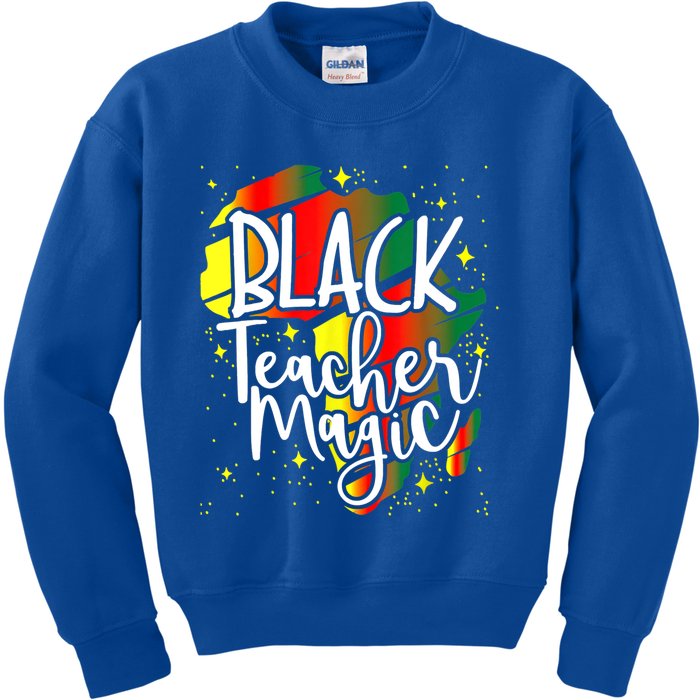 Black Teacher Magic Teacher Black History Month Funny Gift Kids Sweatshirt