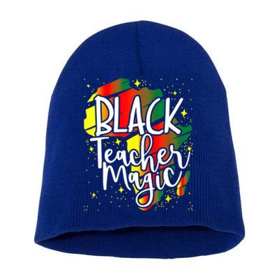 Black Teacher Magic Teacher Black History Month Funny Gift Short Acrylic Beanie