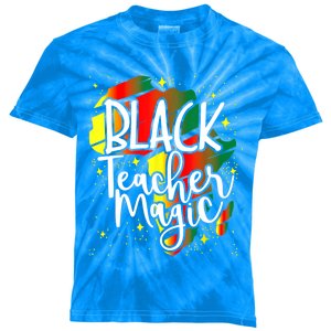 Black Teacher Magic Teacher Black History Month Funny Gift Kids Tie-Dye T-Shirt