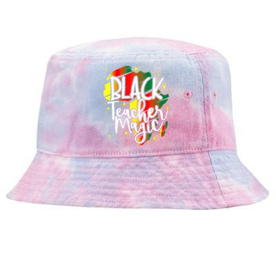 Black Teacher Magic Teacher Black History Month Funny Gift Tie-Dyed Bucket Hat