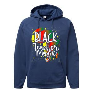 Black Teacher Magic Teacher Black History Month Funny Gift Performance Fleece Hoodie